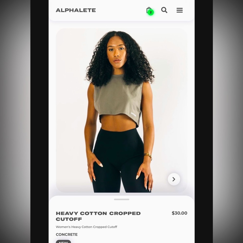 Alphalete grey crop top. Never worn